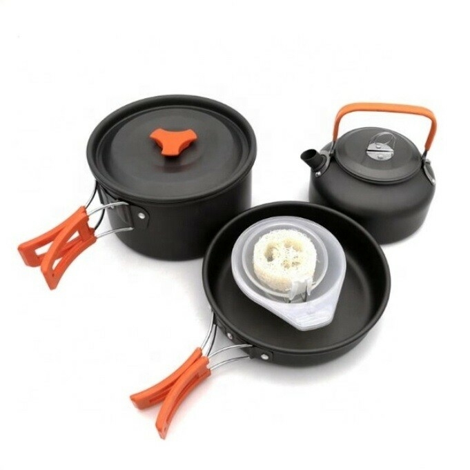 Набор кемпинговой посуды Camping Gear для 2-3 персон Camping Cookware Set 