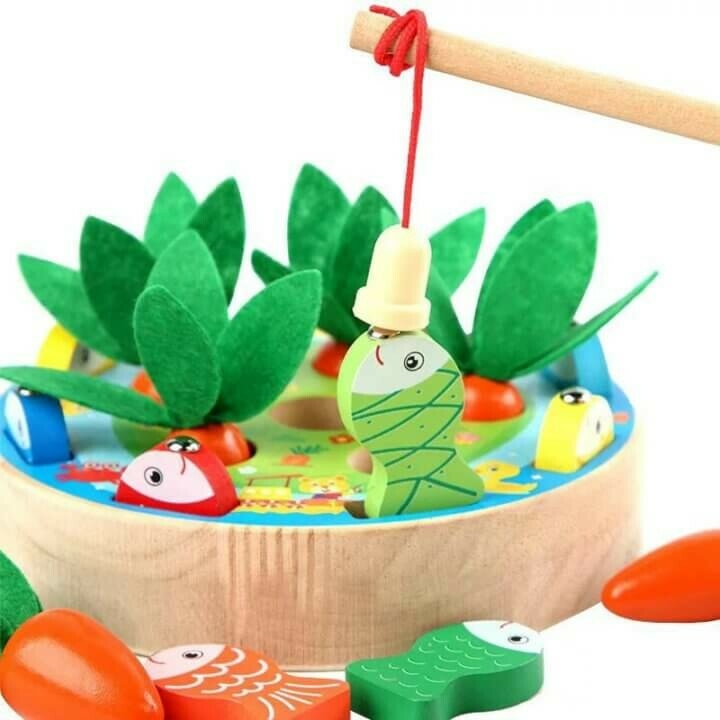 Сортер-рыбалка Wooden Toys Рыбки морковки 
