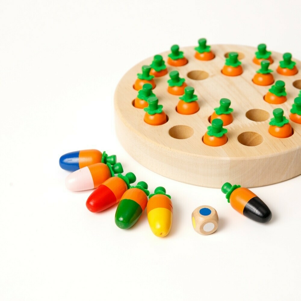 Развивающая игрушка для тренировки памяти Wooden Toys Морковки 