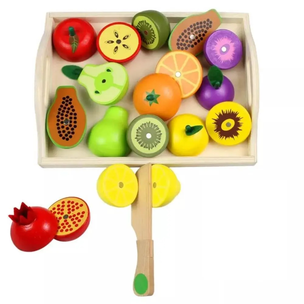 Деревянные игрушки Wooden toys Солнечные фрукты на подносе 