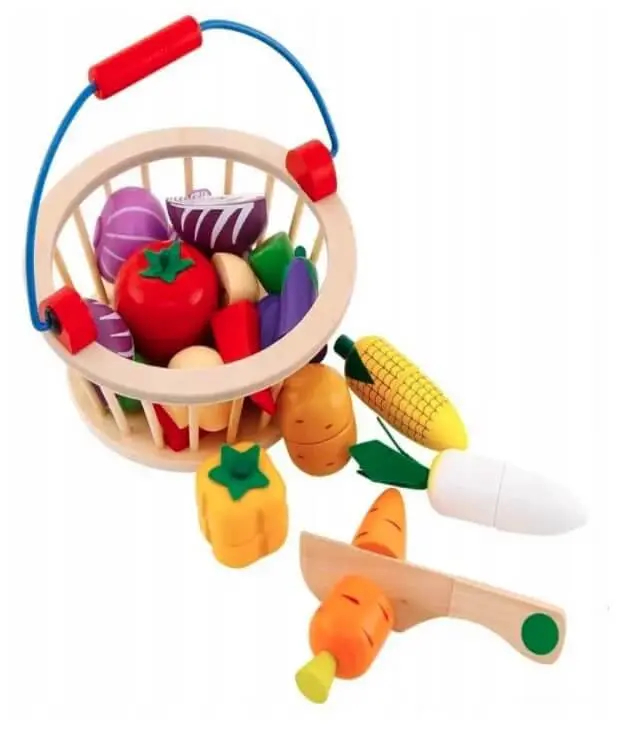 Деревянные игрушки Wooden Toys Фрукты овощи в корзинке 